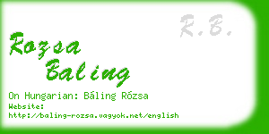 rozsa baling business card